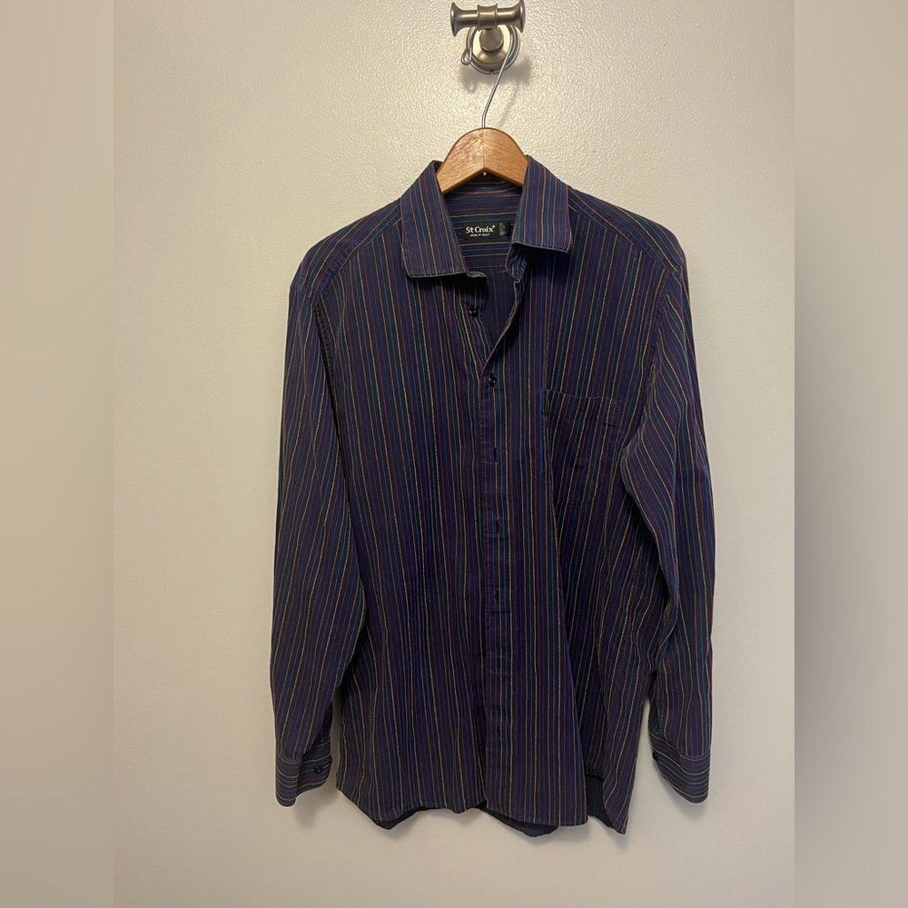 St. Croix | Vertical Rainbow Stripe Button Down